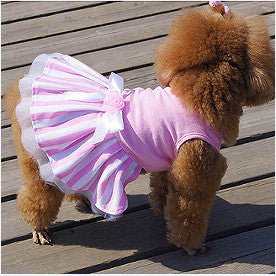 2016 Pink Dog Dresses Cotton Pet Dog Dresses Princess Soft Breathable Summer Pet Dog Dresses Small Dog Clothes Apparel XS S M L