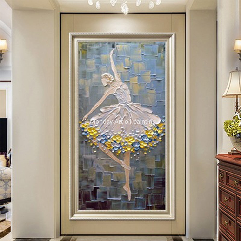 Ballet Dancer paintings Hand Painted Modern Ballet Palette Knife Oil Painting On Canvas Wall Art For Living Room Home Decoration