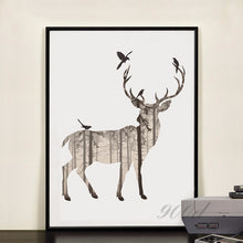 Load image into Gallery viewer, silhouette of a deer with pine forest Canvas Art Print Painting Poster,  Wall Picture for Home Decoration, Home Decor FA396
