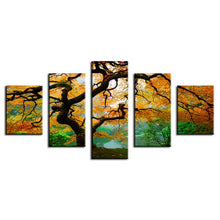 Load image into Gallery viewer, DP ARTISAN 5 PANELS Tree Spray Wall pictures for living Room cuadros decoracion wall painting No Frame printed canvas
