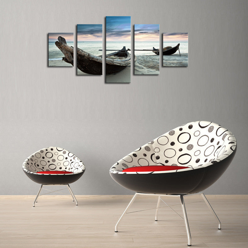 Unframed 5 Piece The Ocean Ship Seascape Modern Home Wall Decor Canvas Picture Art HD Print Painting On Canvas For Home Decor