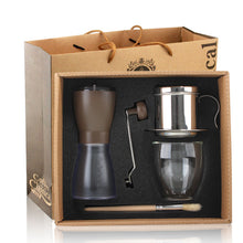 Load image into Gallery viewer, 1Set Free Shipping Espresso Latte Cappuccino Coffee  Accessories Gift Box  coffee grinder+ Vietnamese pot + coffee travel mug
