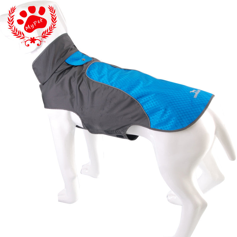 BlackDoggy 3 color waterproof dog outdoor reflective strip blue jacket winter warm pets clothes breathable plus size VC-JK12012