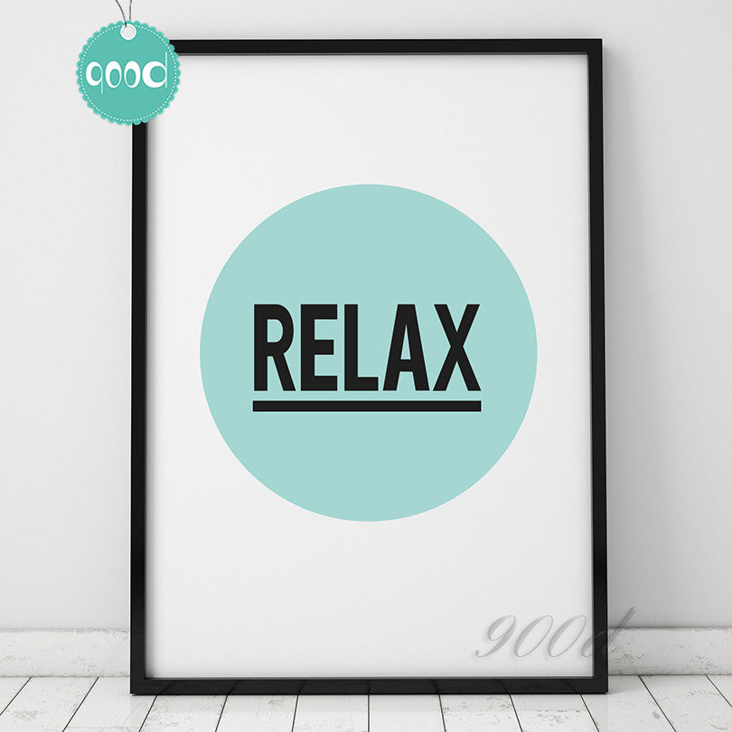 Relax Quote Canvas Art Print Painting Poster, Wall Pictures Home Decoration, Frame not include FA047