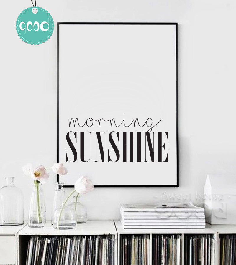 Morning Sunshine Quote Canvas Art Print Poster, Simple Style Wall Pictures for Home Decoration, Wall Decor YE136