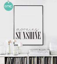 Load image into Gallery viewer, Morning Sunshine Quote Canvas Art Print Poster, Simple Style Wall Pictures for Home Decoration, Wall Decor YE136
