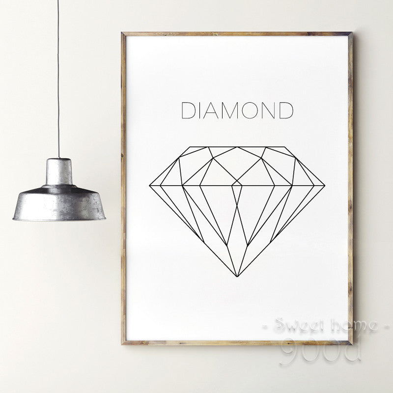 Geometric Diamond Canvas Art Print Painting Poster,  Wall Pictures for Home Decoration, Home Decor YE100