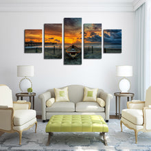 Load image into Gallery viewer, No Frame 5 Panel Seascape And Boat With HD Large Print Canvas Painting For Living Room Home Decoration Unique Gift Wall Picture
