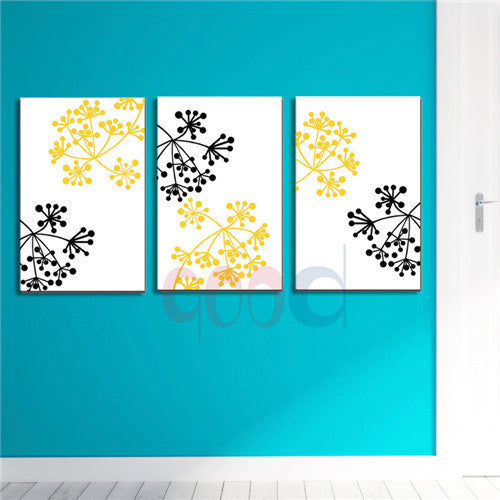 Flower  Art Print Canvas Painting Poster, Wall Pictures For Living Room Home Decoration,  set of 3