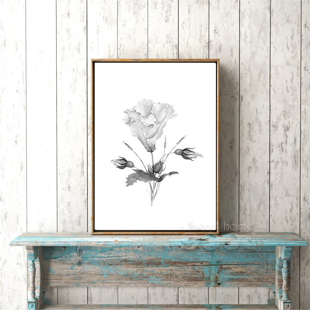 Vintage Flower Canvas Art Print Painting Poster, Wall Picture for Home Decoration, Wall Decor CM030-4-8