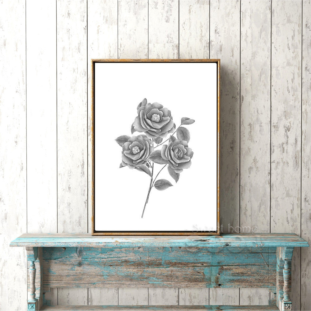 Vintage Rose Flower Canvas Art Print Painting Poster, Wall Picture for Home Decoration, Wall Decor CM030-7