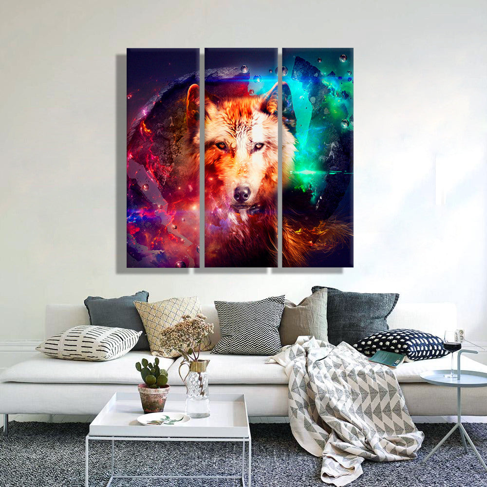Oil Painting Canvas Abstract Wolf Wall Art Decoration Home Decor On Canvas Modern Wall Pictures For Living Room (3PCS)