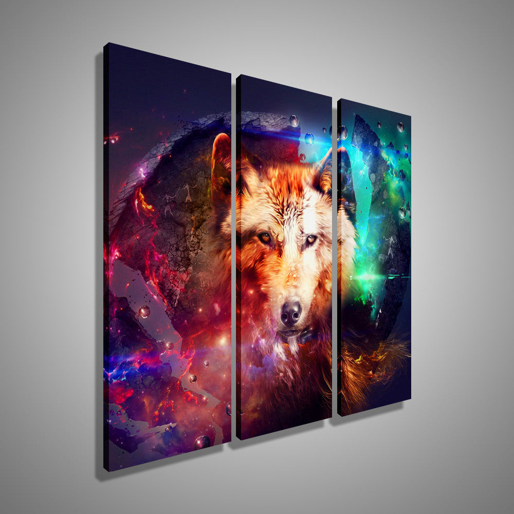 Oil Painting Canvas Abstract Wolf Wall Art Decoration Home Decor On Canvas Modern Wall Pictures For Living Room (3PCS)