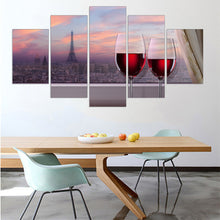 Load image into Gallery viewer, Frameless Canvas Painting Red Wine Tipsy City Landscape Art Print Wall Oil Picture Home Decoration Poster for Room Decor 5pcs
