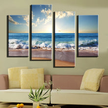 Load image into Gallery viewer, 4 Pieces Beach Seascape Modern Wall Painting For Home Decorative Art Print On Canvas Picture Artwork No Frame
