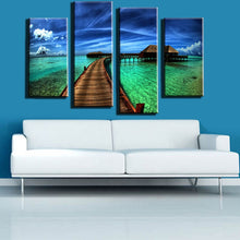 Load image into Gallery viewer, Unframed 4 Pieces Blue Sky And Green Grass Landscape HD Art Printed Picture Modern Home Decor For Wall Art Painting

