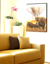Load image into Gallery viewer, African Elephant Group Animal Painting Modern Artwork Canvas Print Wall Art for Living Office Wall Decor
