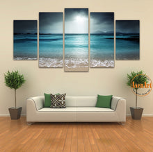 Load image into Gallery viewer, 5 Panel Canvas Art Seascape Beach Canvas Prints Sky Grey Landscape Wall Murals for Living Room Modern Home Decoration Unframed
