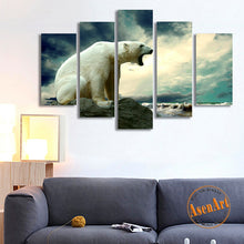 Load image into Gallery viewer, 5 Panel Picture Polar Bear Painting Animal Painting for Living Room Modern Home Decoration Wall Art Canvas Prints Unframed

