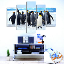 Load image into Gallery viewer, 5 Piece Wall Art Penguin Animal Painting Sea Snow Landscape Painting for Living Room Modern Home Decor Canvas Prints Unframed
