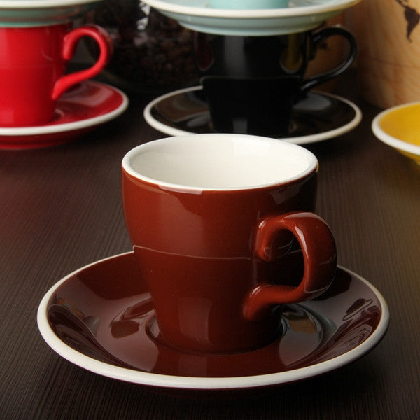 Free Shipping 180CC Espresso Coffee Cups with Saucer Cappuccino Glaze Cups
