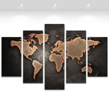 Load image into Gallery viewer, 5 Panel Vintage World Map Canvas Painting Prints On Canvas Wall Art Picture Home Decoration for Living Room Unframed
