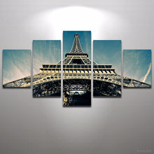 Load image into Gallery viewer, 5 Panel Paris Tower City Landscape Modern Canvas Painting Print Wall Art Picture Living Room Bedroom Decoration Unframed
