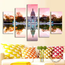 Load image into Gallery viewer, 5 Panel Wall Art White House Painting Modern Home on the Canvas Prints Picture for Living Room Wall Decor Unframed
