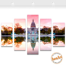Load image into Gallery viewer, 5 Panel Wall Art White House Painting Modern Home on the Canvas Prints Picture for Living Room Wall Decor Unframed
