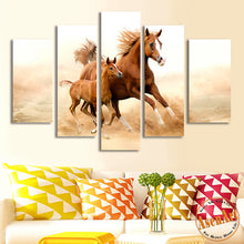 Load image into Gallery viewer, 5 Piece Wall Art Mom with Kid Large Horse Painting Canvas Prints Artwork Wall Picture for Living Room Modern Home Decor Unframed
