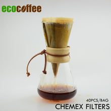 Load image into Gallery viewer, 1PC Free Shipping  CHEMEX Style Coffee Brewer 1-3 Cups Counted  Chemex Filters 40Pcs Per Bag
