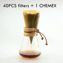 Load image into Gallery viewer, 1PC Free Shipping  CHEMEX Style Coffee Brewer 1-3 Cups Counted  Chemex Filters 40Pcs Per Bag
