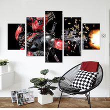 Load image into Gallery viewer, 5 Pieces Oil Painting Canvas Prints Movie Stars American Heros Batman Deadpool Wall Art Pictures for Home Decoration Gift
