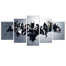 Load image into Gallery viewer, 5 Pieces Oil Painting Canvas Prints Movie Stars American Heros Batman Deadpool Wall Art Pictures for Home Decoration Gift
