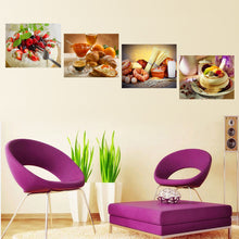 Load image into Gallery viewer, Oil Painting Canvas Print Still Life Sweet Cake Fruit Flower Home Decor Picture Wall Art Poster for Living Room Decoration 4pcs
