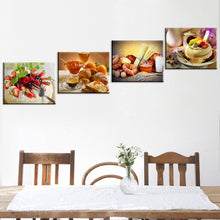 Load image into Gallery viewer, Oil Painting Canvas Print Still Life Sweet Cake Fruit Flower Home Decor Picture Wall Art Poster for Living Room Decoration 4pcs
