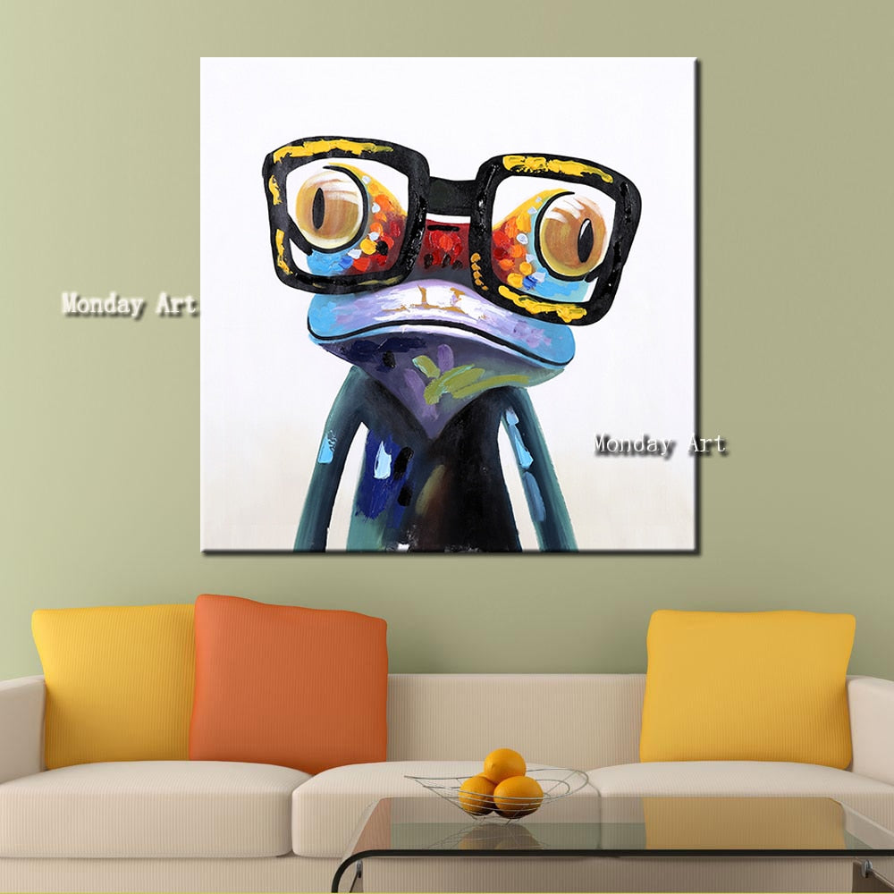 Professinal Artist Hand painted High Quality Modern Art Gorilla Oil Paintings on Canvas Abstract Funny Animal cow Oil Painting