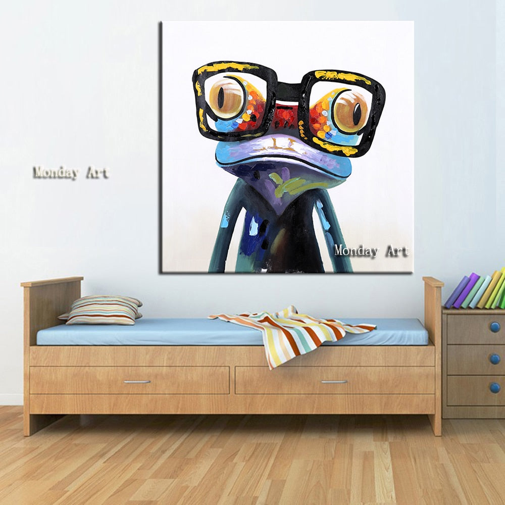 Professinal Artist Hand painted High Quality Modern Art Gorilla Oil Paintings on Canvas Abstract Funny Animal cow Oil Painting