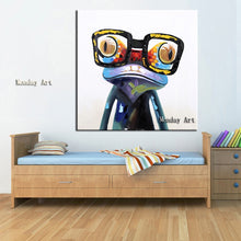 Load image into Gallery viewer, Professinal Artist Hand painted High Quality Modern Art Gorilla Oil Paintings on Canvas Abstract Funny Animal cow Oil Painting
