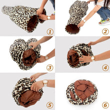 Load image into Gallery viewer, New Pet Tunnel Cat Play Tunnel Leopard Print Crinkly 3 Ways Fun Tunnel Kitten Play Toy Collapsible Rabbit Toys Bulk Cat Toys
