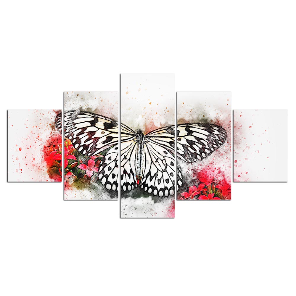 Canvas Painting 5 Piece butterfly Poster