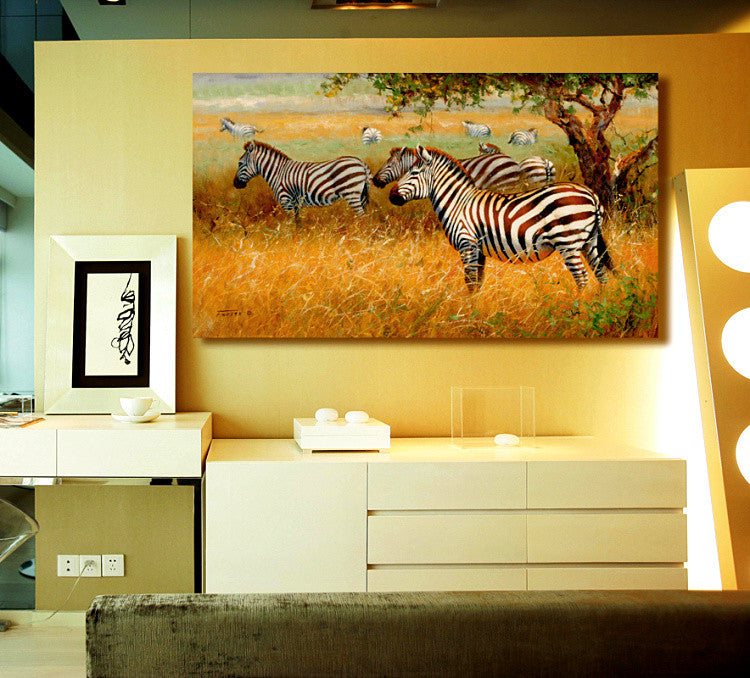 African Wild Animal Zebra Picture Canvas Prints Painting Modern Home Living Wall Decor