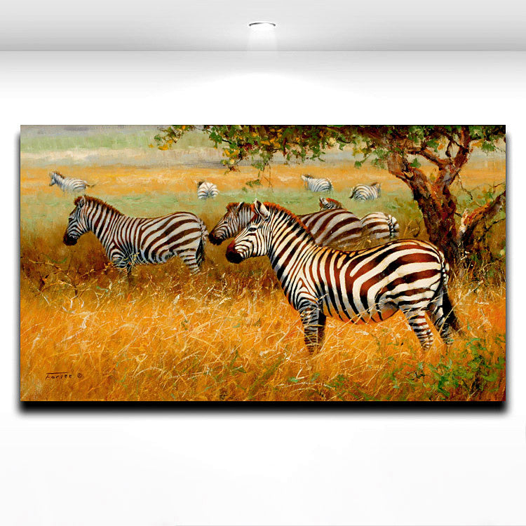African Wild Animal Zebra Picture Canvas Prints Painting Modern Home Living Wall Decor