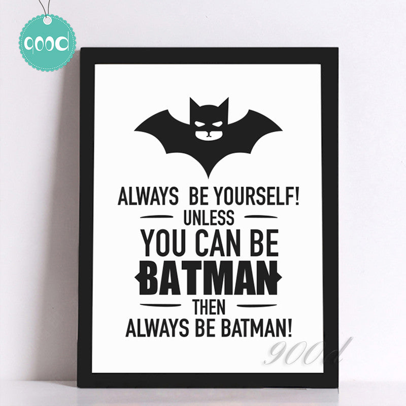 Batman Quote Canvas Art Print Poster, Wall Pictures for Home Decoration, Frame not include FA246-2