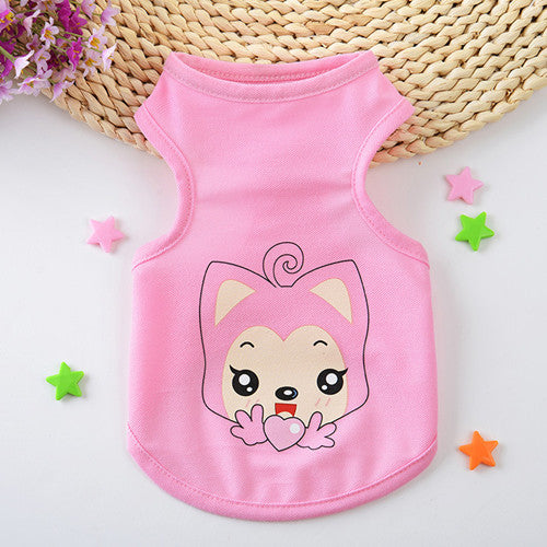 New Dog Clothes Puppy Vest Pet Supplies Bikachu Cartoon Dog vests Cat Dog Clothing 10 Colors Small Dog Pet Coat Size:XS-2xl