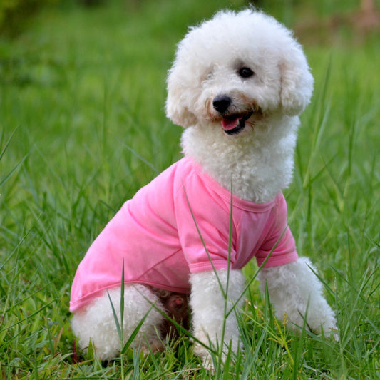 Dog Cotton T-shirt Pet Solid Clothes Clothing For Cat Dog Pajamas