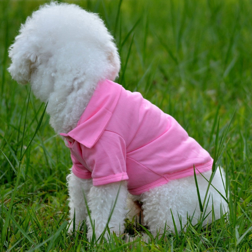 2016 New Dog Cloth Pet Coat Dog Polo T shirt Pet  Clothes  Casual Puppy  Lapel POLO T-Shirts Solid Cozy Shirt 6 Colors
