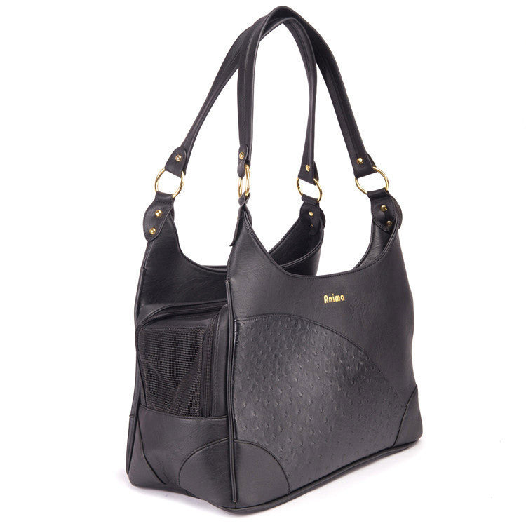 Ostrich Pattern PU Leather Shoulder Bag for Dogs&Cats Handbag
