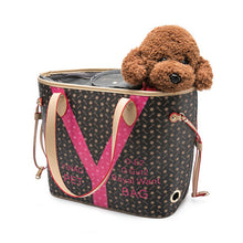 Load image into Gallery viewer, Dog Carrier pu Leather Pet Carrying Bags Small Medium Cat Slings
