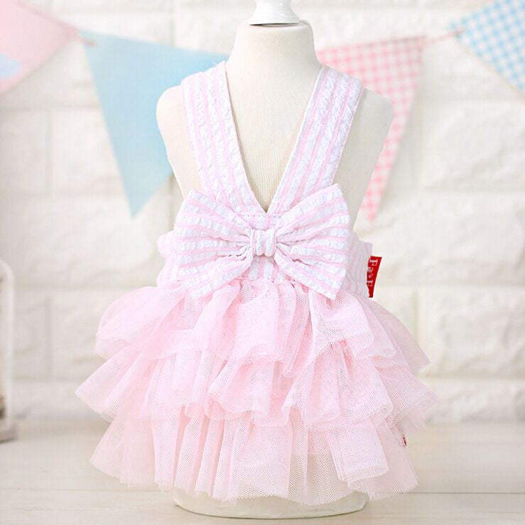 Tutu Pet Dress for Small Dogs and Cat Cotton Lovable Stripe Pet Dog Skirt